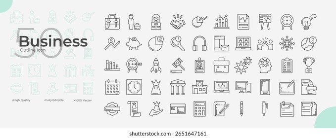 Business Line Editable Icons set. Vector illustration in modern thin line style of business icons: finance, profit, goal, etc
