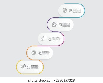 with business line icon 5 steps for any business-related presentation or publication vector illustration