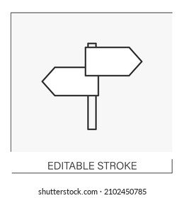 Business line icon. Crossroads. Right way for goals. Success. Startup concept. Isolated vector illustration. Editable stroke

