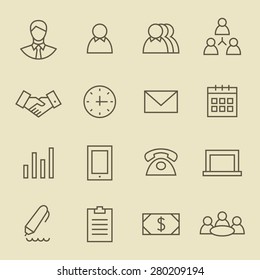 Business line icon set