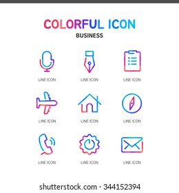 Business Line Icon Set