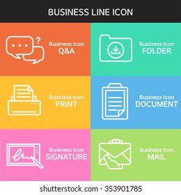 Business Line Icon Set