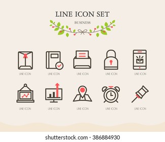 Business Line Icon Set