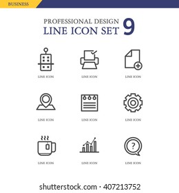 business line icon set