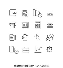 Business line icon set