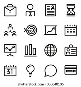 Business line icon set. Pixel perfect fully editable vector icon suitable for websites, info graphics and print media.