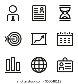 Business line icon set. Pixel perfect fully editable vector icon suitable for websites, info graphics and print media.