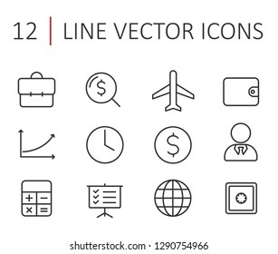 business line icon set. business line web icons for your project