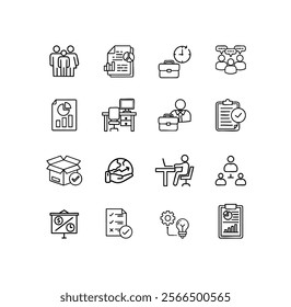 business line icon vector illust collection