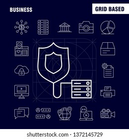 Business Line Icon for Web, Print and Mobile UX/UI Kit. Such as: Business, Dollar, Online, Payment, File, Business, Office, Business, Pictogram Pack. - Vector