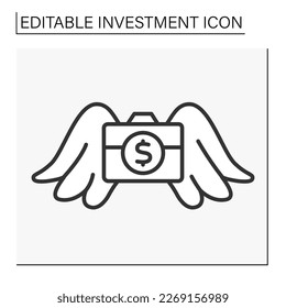 Business line icon. Working. Donation in a startup company. Investment concept. Isolated vector illustration. Editable stroke