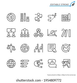 Business line icons. Editable stroke. Pixel perfect.
