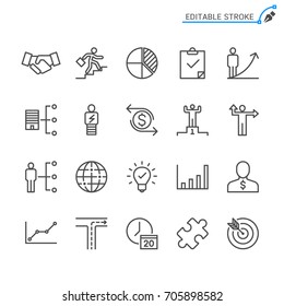 Business line icons. Editable stroke. Pixel perfect.