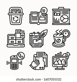Business Line icons Pack vector