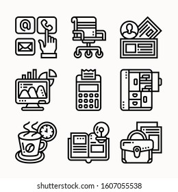 Business Line icons Pack vector