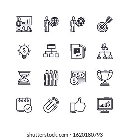 Business Line Icons - Set 2. Set of business icons, great for presentations, web design or any type of design projects.