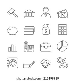 Business Line Icons Set