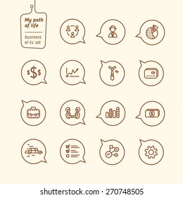 Business line icons set