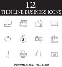 Business line icons set, finance outline vector symbol collection, linear pictogram pack isolated on white, logo illustration