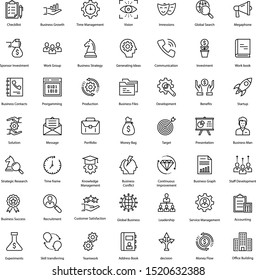 Business line icons set isolated, line icons set, business icons isolated