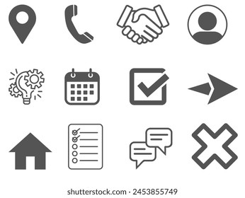 Business line icons set. Thin outline icons set. vector illustration.