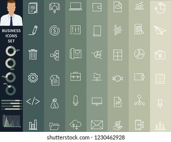 Business line icons set,Business infographic template icons.vector illustration