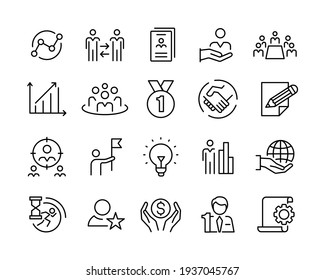 Business Line Icons - Vector Line Icons. Editable Stroke. Vector Graphic - Shutterstock ID 1937045767