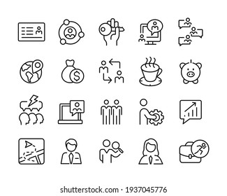 Iconos de línea de negocio - Iconos de línea de vectores. Stroke editable. Gráfico vectorial