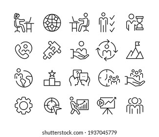 Business Line Icons - Vector Line Icons. Editable Stroke. Vector Graphic