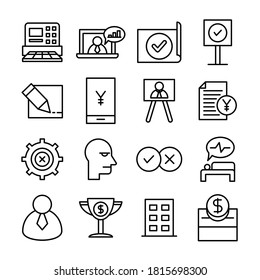conjunto de vectores de iconos de línea de negocio
