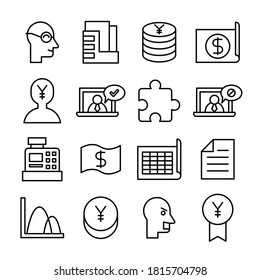business line icons vector set