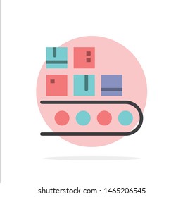 Business, Line, Management, Product, Production Abstract Circle Background Flat color Icon. Vector Icon Template background