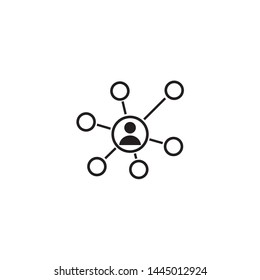 Business Line Network vector icon