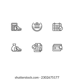 Business line style icon pack vector 
