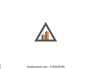 Business with line triangle shape logo design concept