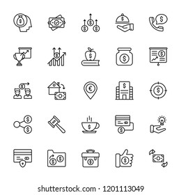 Business Line Vector Icons