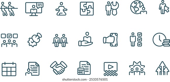 Geschäftszeile, Vektorsymbol-Set, Geschäftszeichen-Symbol