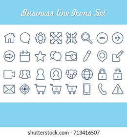  Business Line Vector Icons Set
