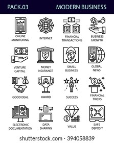 Business line web icons, management and human resources. Corporative management and Finace outline web icons.