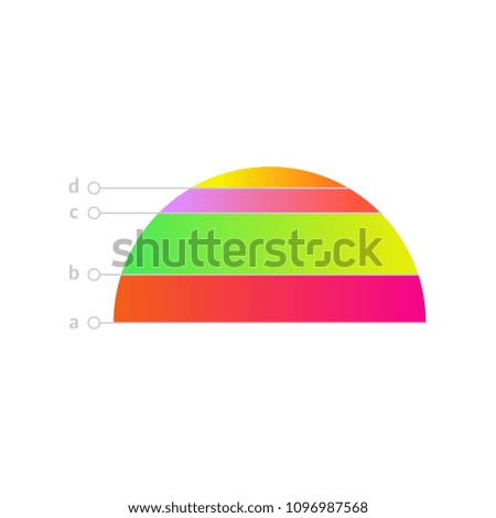 Business linear horizontal histogram, distribution and deviation chart with colored bars. Presentations, marketing and research infographics object for brochure, financial poster. Vector illustration