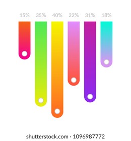 Business linear vertical histogram, bar chart with colored bars. Presentations, marketing and research infographics object for brochure, financial poster layout template design. Vector illustration