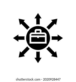 vector de icono de líneas de negocio. firma de líneas de negocio. símbolo de contorno aislado ilustración negra