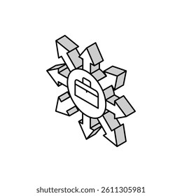 business lines isometric icon vector. business lines sign. isolated symbol illustration