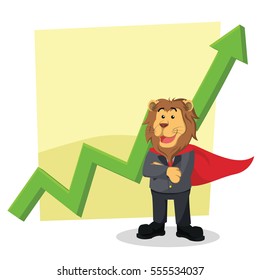 business lion heroes standing front graphic