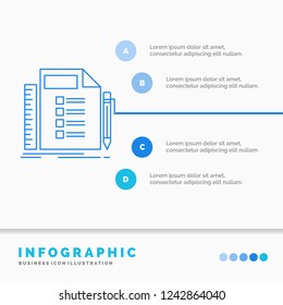 Business, list, plan, planning, task Infographics Template for Website and Presentation. Line Blue icon infographic style vector illustration