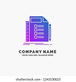 Business, list, plan, planning, task Purple Business Logo Template. Place for Tagline.