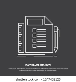Business, list, plan, planning, task Icon. Line vector symbol for UI and UX, website or mobile application