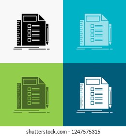 Business, list, plan, planning, task Icon Over Various Background. glyph style design, designed for web and app. Eps 10 vector illustration