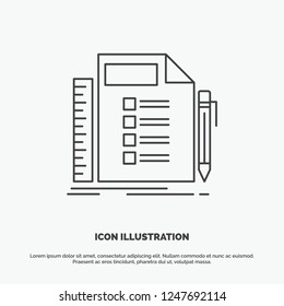 Business, list, plan, planning, task Icon. Line vector gray symbol for UI and UX, website or mobile application