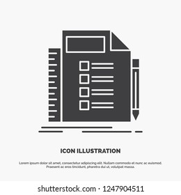 Business, list, plan, planning, task Icon. glyph vector gray symbol for UI and UX, website or mobile application